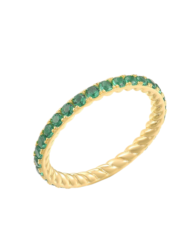 Kullattu Hopeasormus zirkoneilla