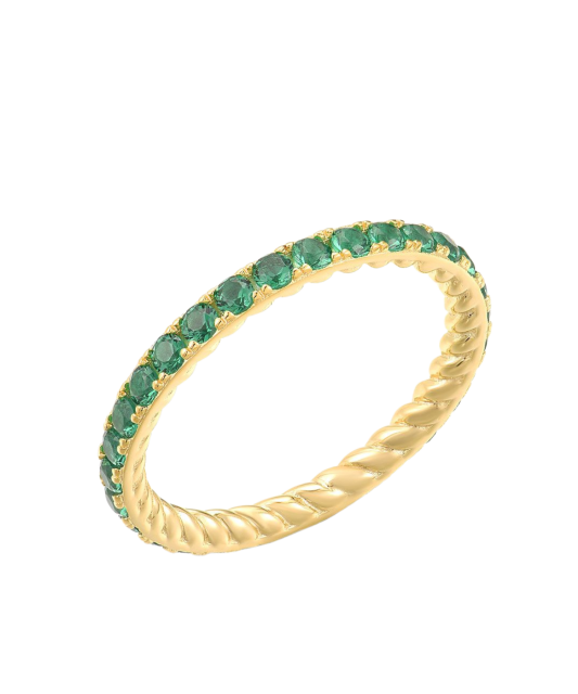 Gilded Sterling silver ring with zircons