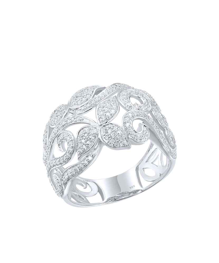 Sterling silver ring with zircons