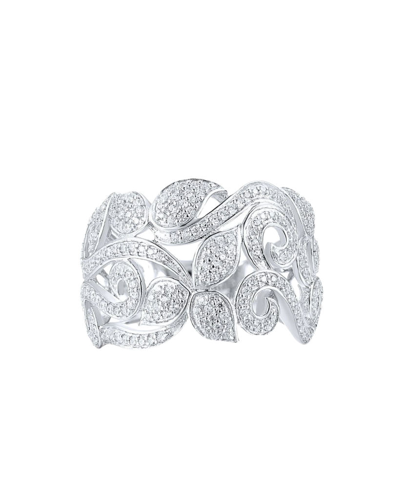 Sterling silver ring with zircons