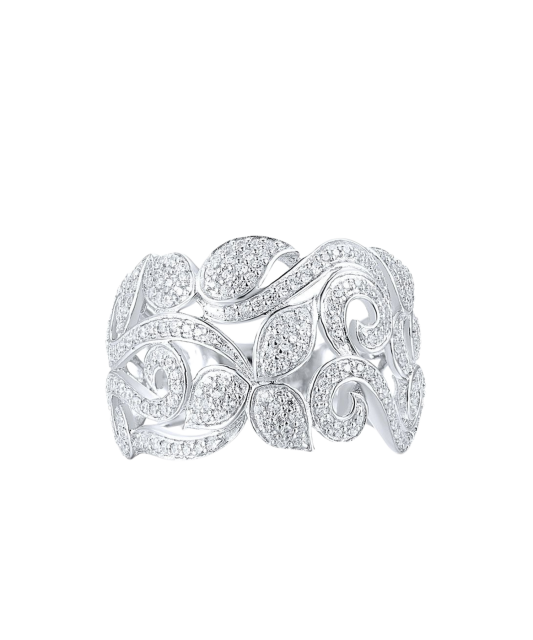 Sterling silver ring with zircons