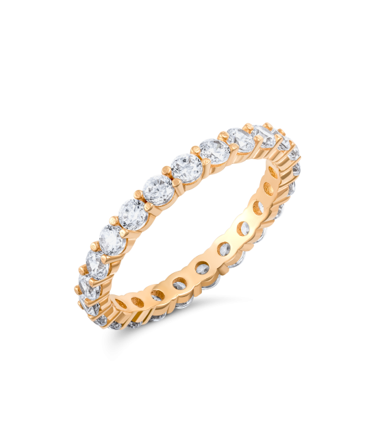 Gold ring with zircons