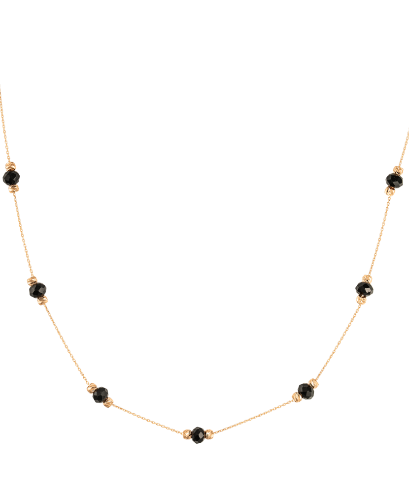 Gold chain with onyx