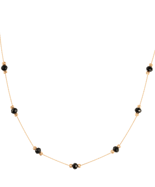 Gold chain with onyx