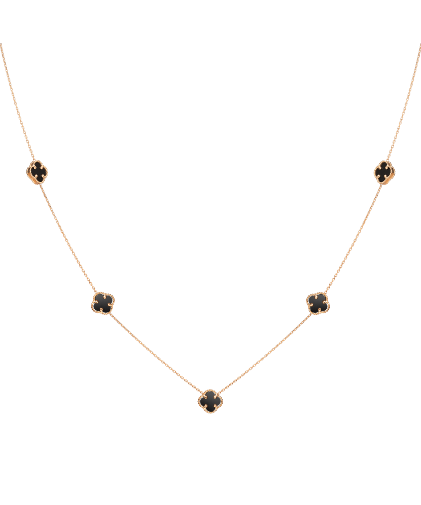 Gold chain with onyx