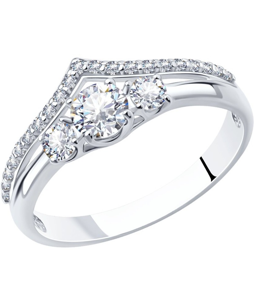 Sidabrinis žiedas su cirkoniais - Sidabriniai žiedai - Goldinga