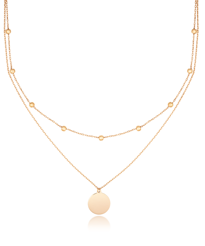 Gold double chain with  pendant