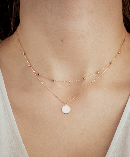 Gold double chain with  pendant