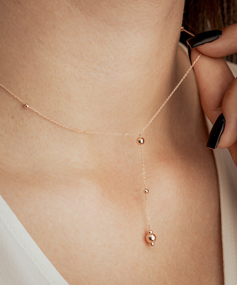 Gold chain with pendants