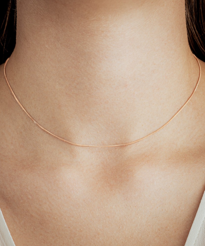 Gold chain "Curb" 1mm