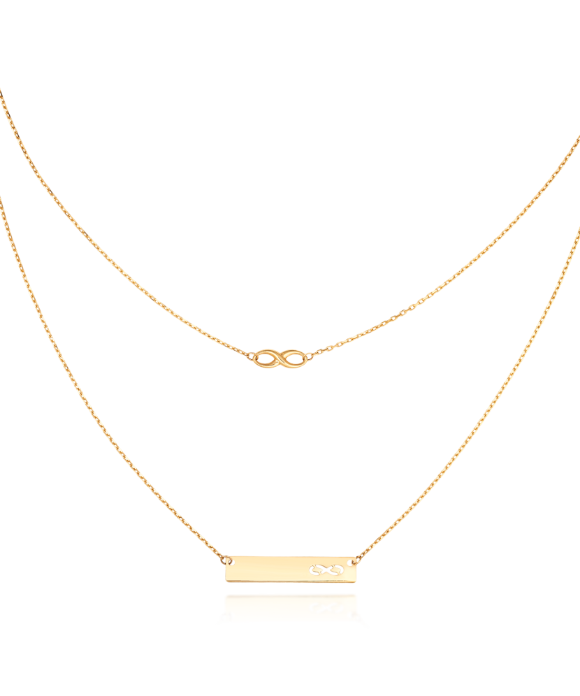Double gold chain with pendant "infinity"