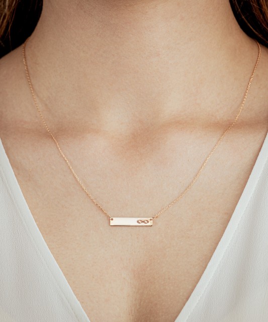 Dviguba auksinė grandinėlė su pakabuku "begalybė"  - Goldinga