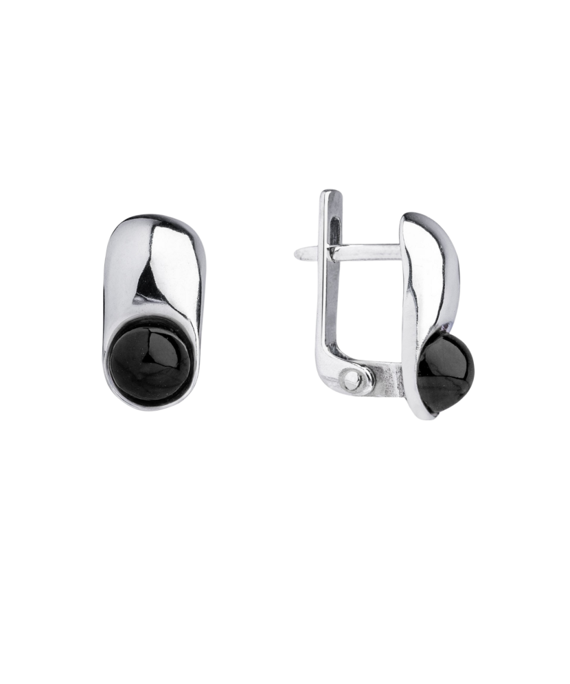 Sterling silver earrings with onyx