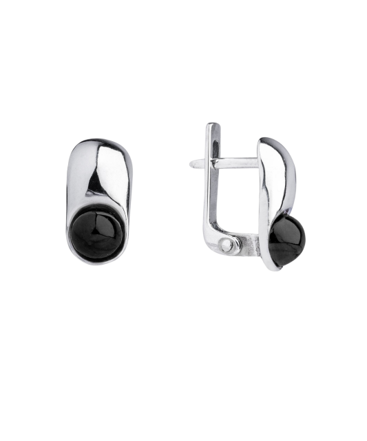 Sterling silver earrings with onyx