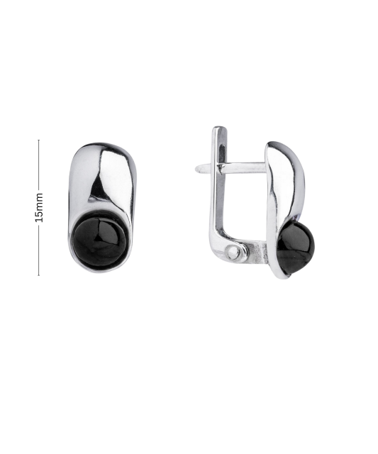 Sterling silver earrings with onyx