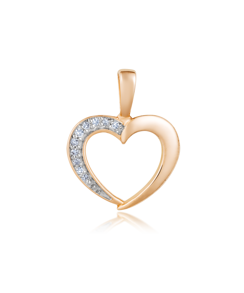 Gold pendant with diamonds "heart"