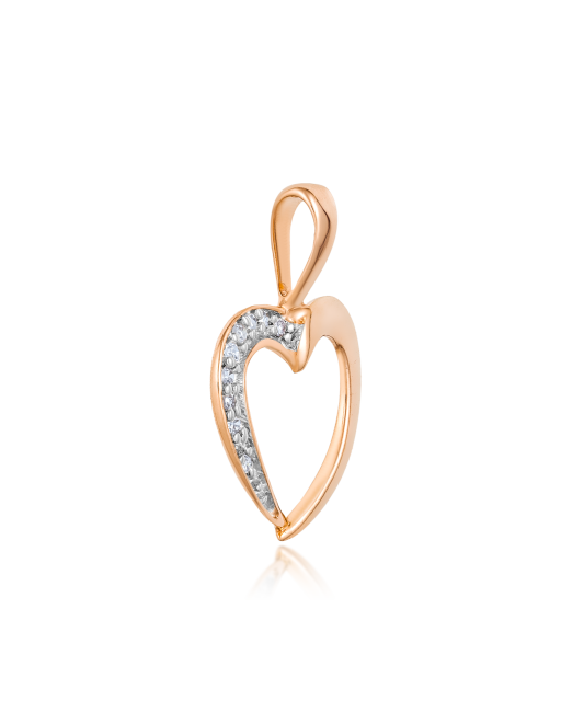 Gold pendant with diamonds "heart"