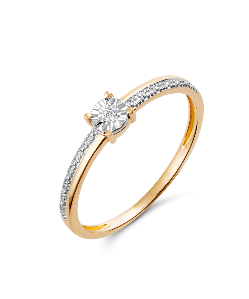 Yellow Gold ring with diamonds