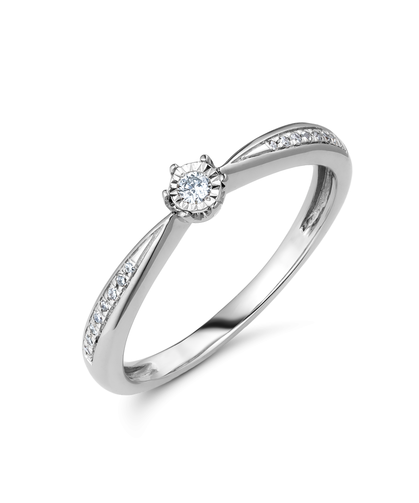 White gold ring with diamonds