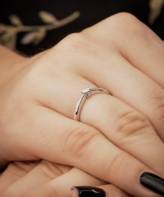 White gold ring with diamonds