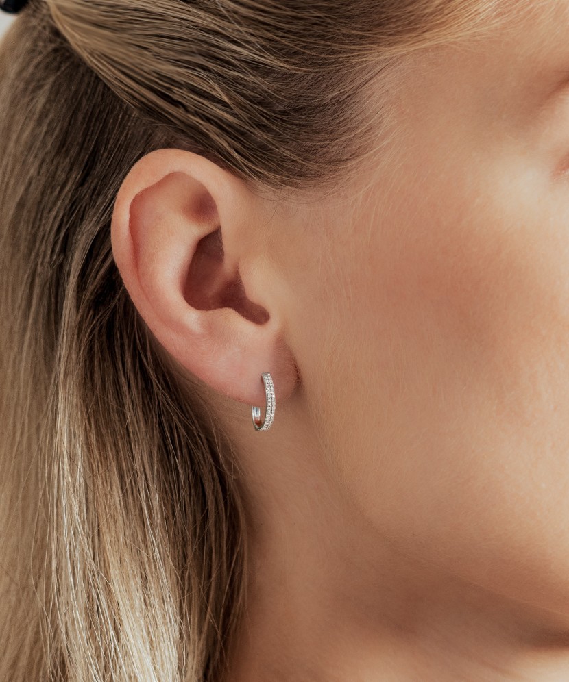 White gold earrings with diamonds