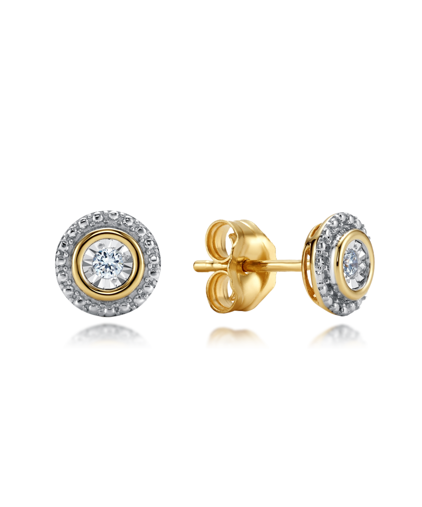 Yellow Gold earrings with diamonds