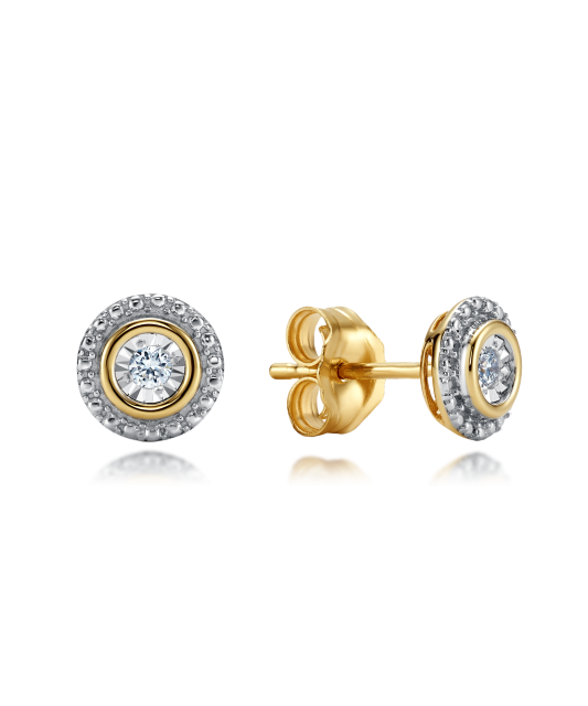 Yellow Gold earrings with diamonds