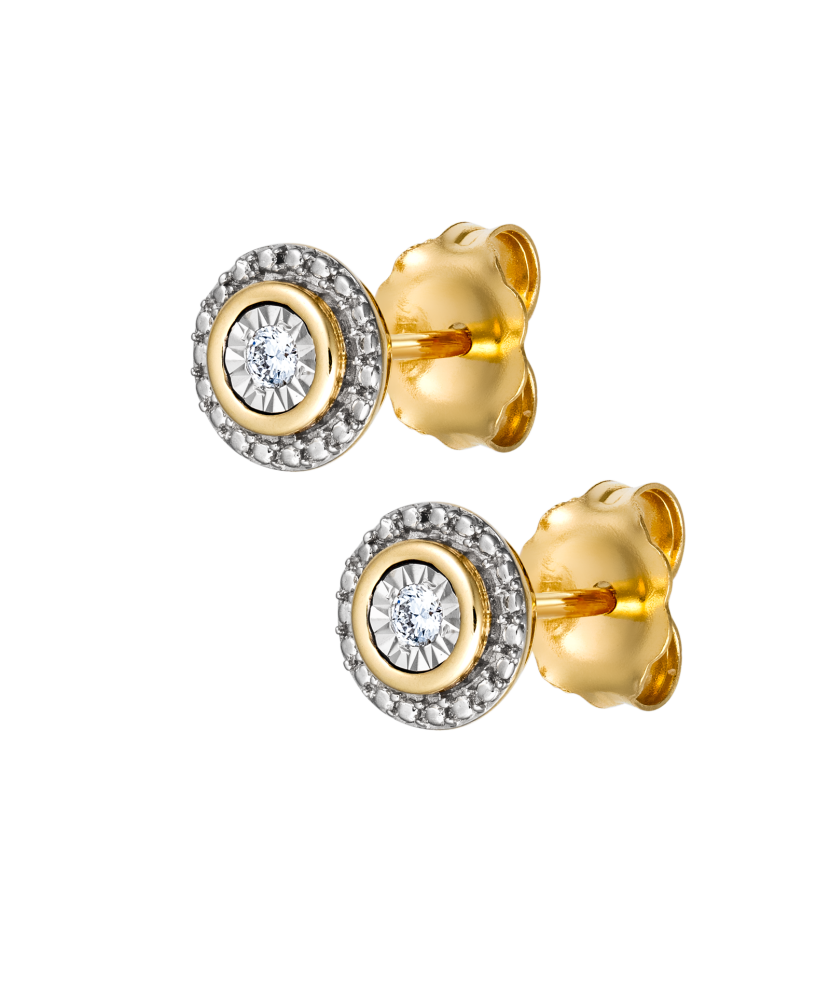 Yellow Gold earrings with diamonds