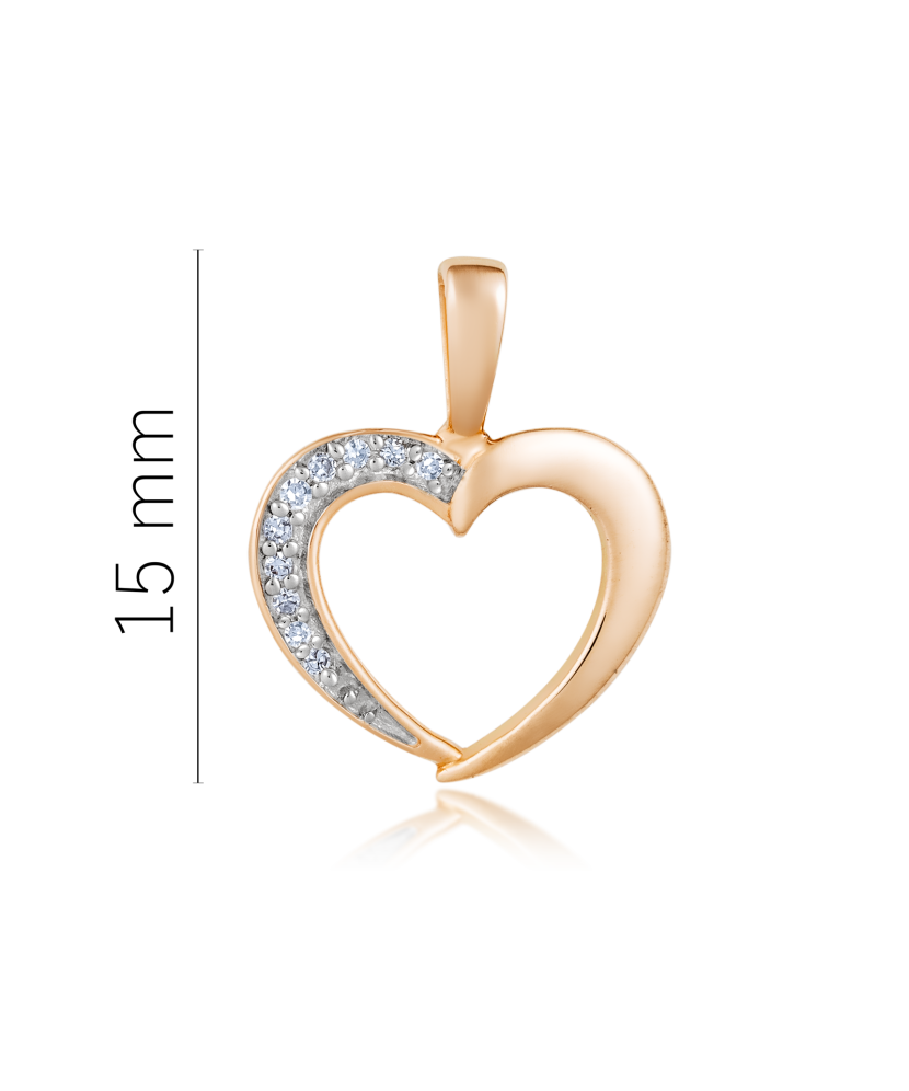 Gold pendant with diamonds "heart"