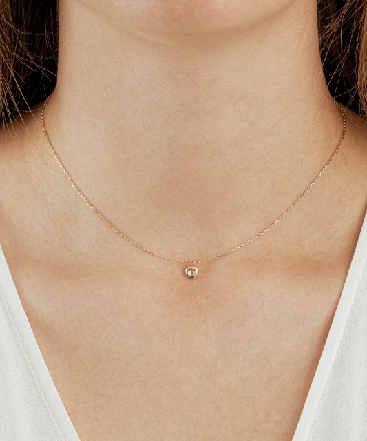 Gold chain with zirconium pendant "Heart"