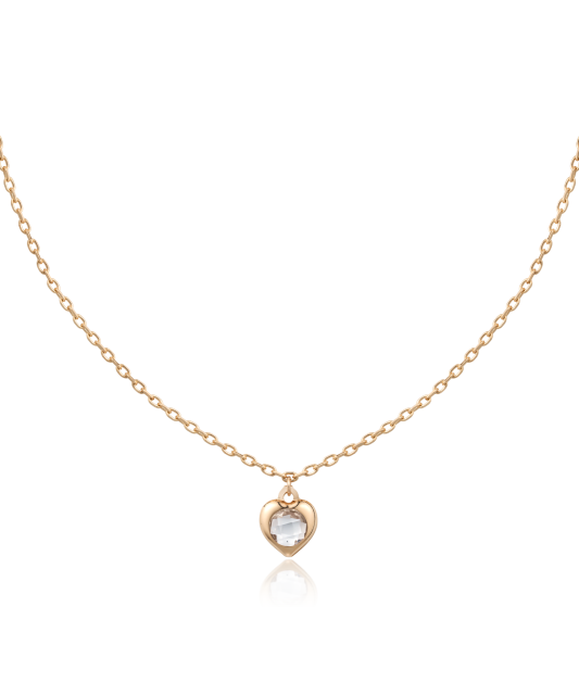 Gold chain with zirconium pendant "Heart"