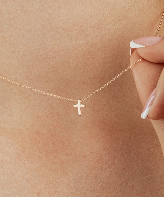 Gold chain with pendant "cross"