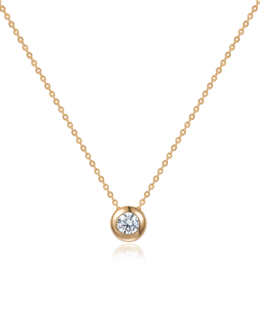 Gold chain with zirconium pendant