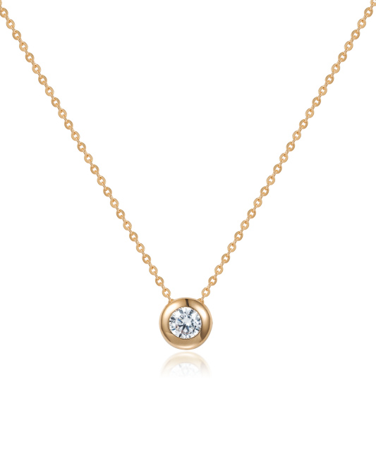 Gold chain with zirconium pendant