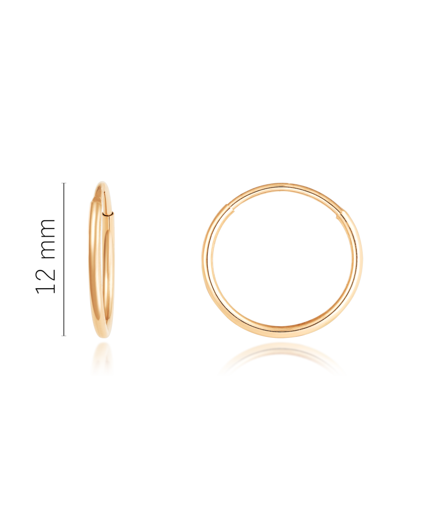 Gold hoop earrings 12mm