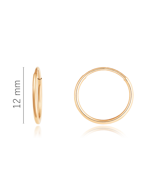 Gold hoop earrings 12mm