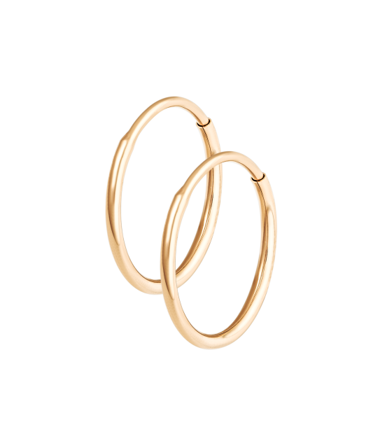 Gold hoop earrings 12mm