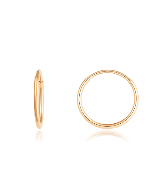 Gold hoop earrings 12mm
