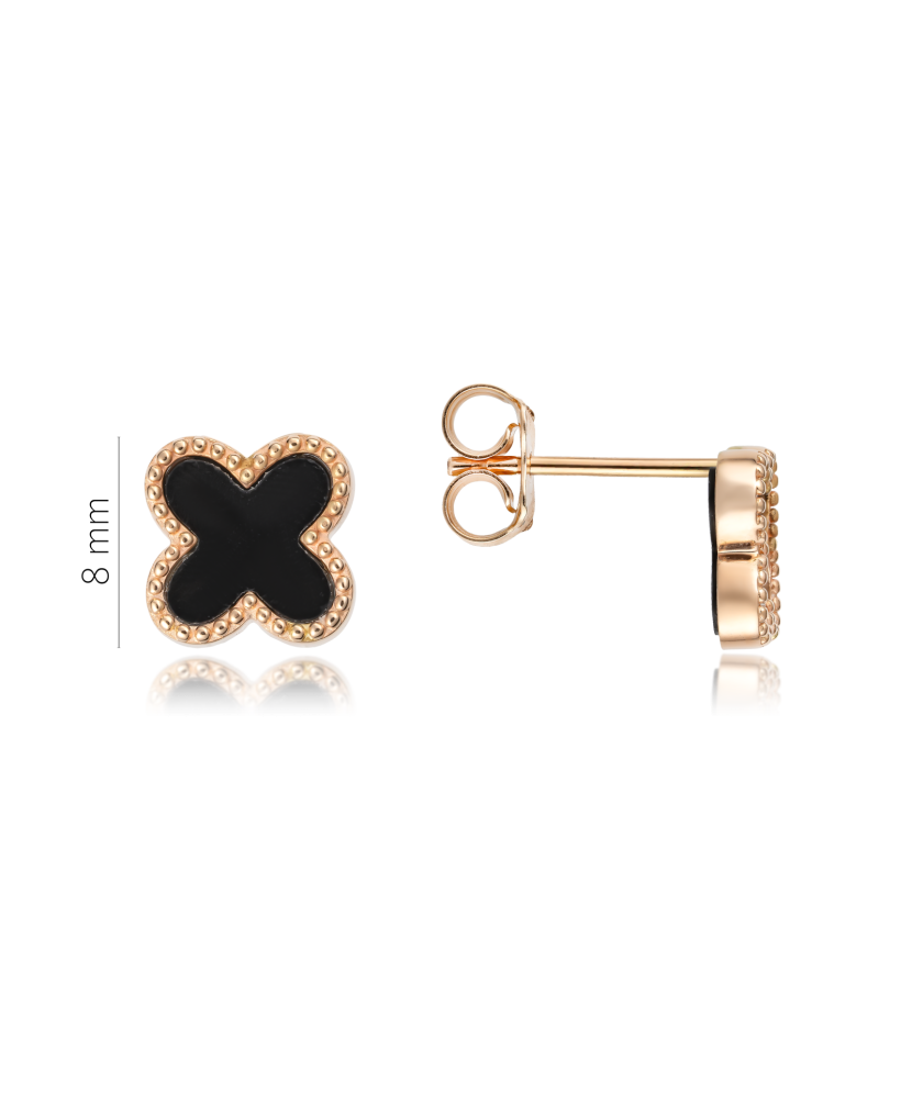 Gold earrings with onyx