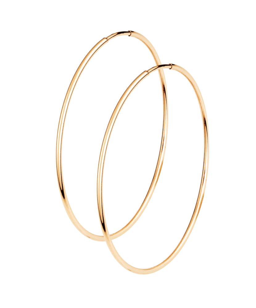 Gold hoop earrings 35mm