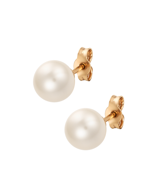 Gold earrings with pearls