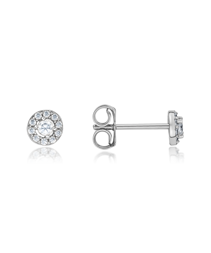 White gold earrings with zircons