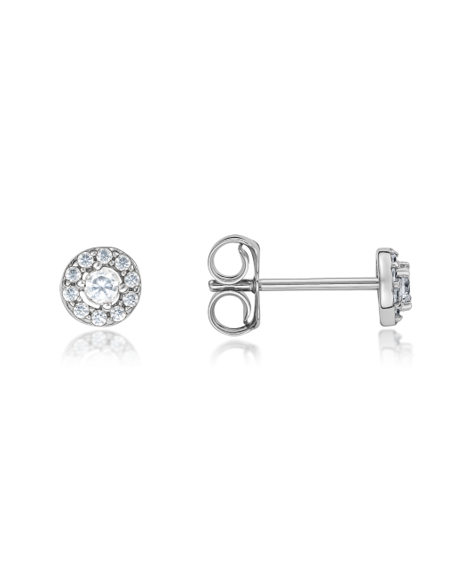 White gold earrings with zircons