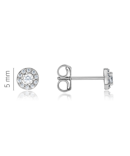 White gold earrings with zircons