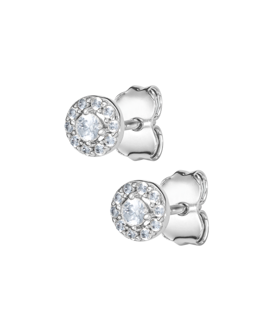 White gold earrings with zircons