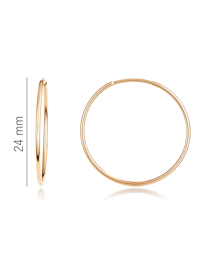 Gold hoop earrings 24mm