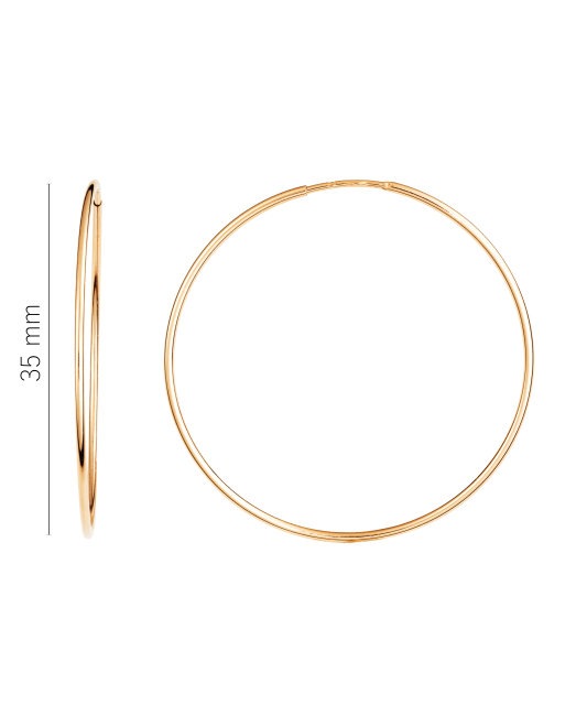 Gold hoop earrings 35mm