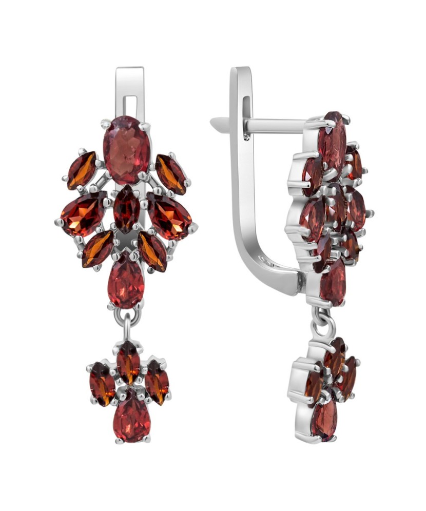 Sterling silver earrings with garnets