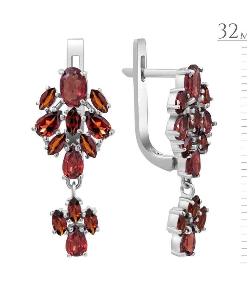 Sterling silver earrings with garnets