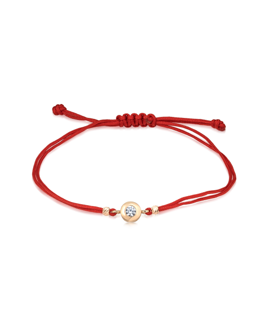 Black string bracelet with gold pendant